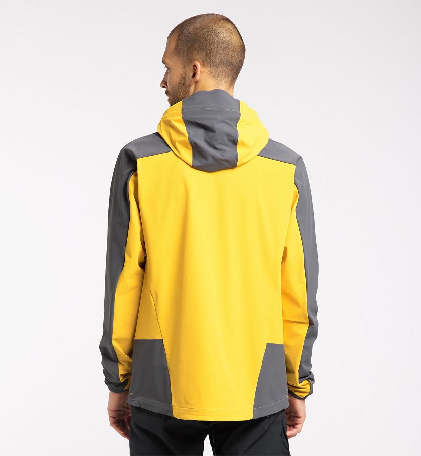 Haglöfs Mens Morän Windbreaker Yellow/Black New Zealand 79312TDMG